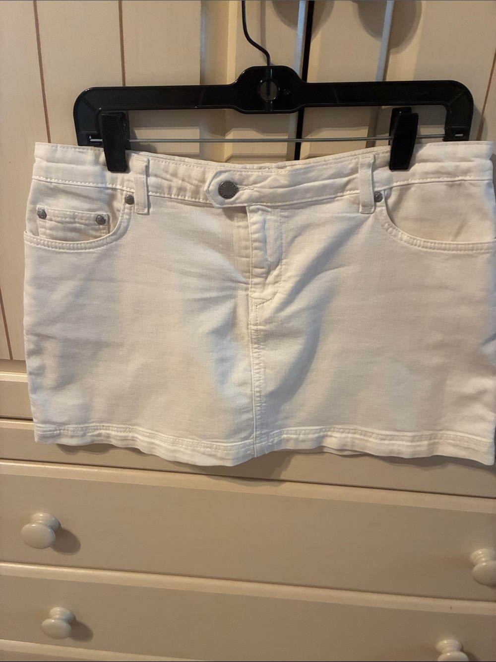 White Denim Mini Skirt